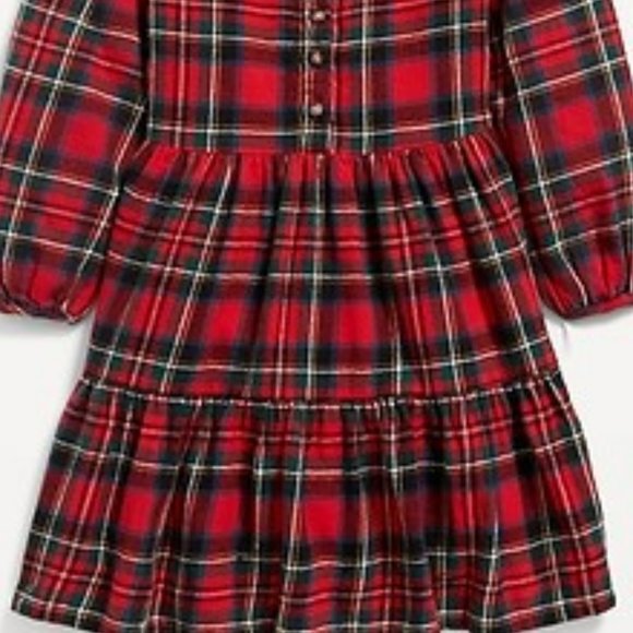 Long Sleeve Tiered Flannel Shirt Dress - Picture 3 of 10